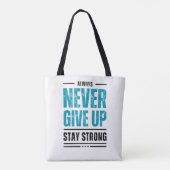 Gib niemals auf – Motivierende Tasche (Rückseite)