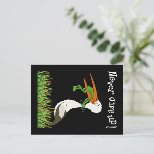 Gib niemals auf ! postkarte (Stehend Vorderseite)