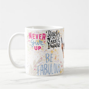 gib niemals auf, sei großartig kaffeetasse