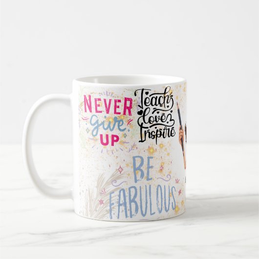 gib niemals auf, sei großartig kaffeetasse (Links)