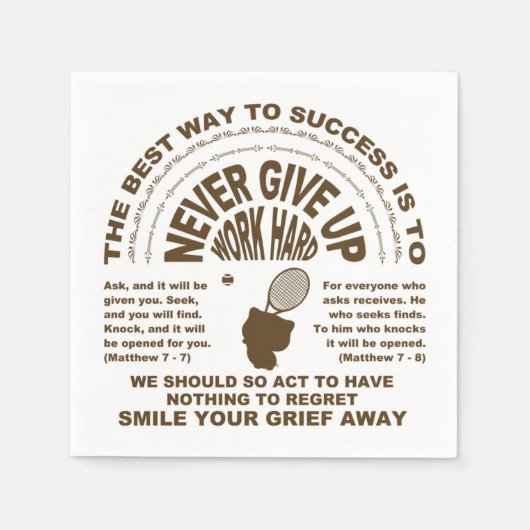 Gib niemals auf (Tennis) Serviette (Vorderseite)