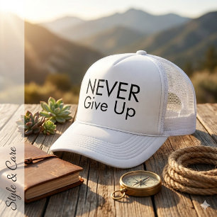 Gib Niemals Auf Text Mark Inspirierender Trucker H Truckerkappe