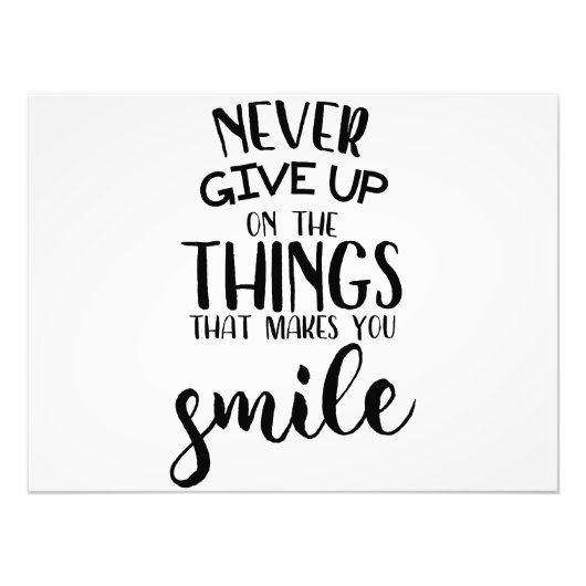 Gib niemals auf, was dich zum Lächeln bringt Fotodruck (Vorne)