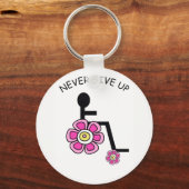 Gib niemals Blume Power Schlüsselanhänger auf (Vorderseite)