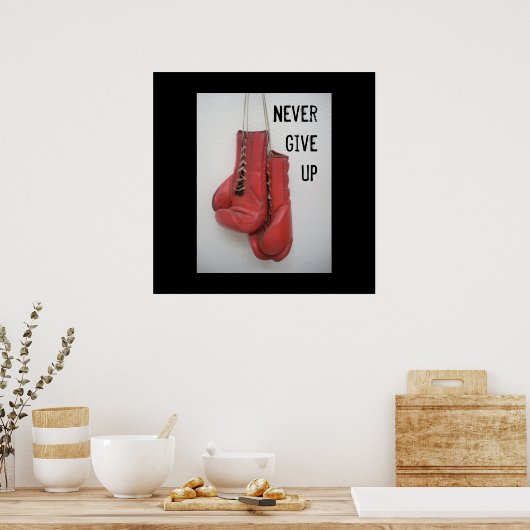 Gib niemals Boxplakat auf Poster (Küche)