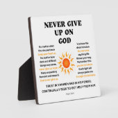 Gib niemals Christlich Gott auf Fotoplatte (Vorderseite)