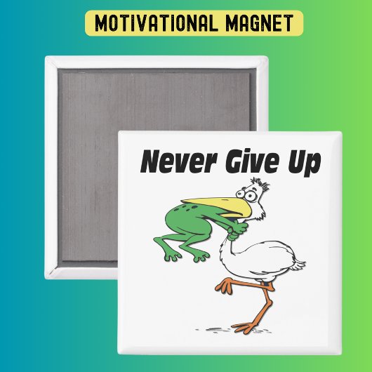 Gib niemals den Funny Pelican Frosch auf Magnet