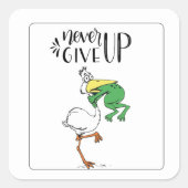 Gib niemals den ROG-Erstickungsvogel auf! Quadratischer Aufkleber (Vorderseite)