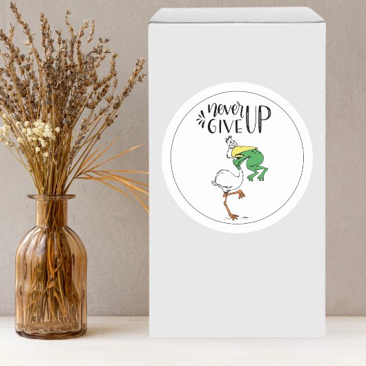 Gib niemals den ROG-Erstickungsvogel auf! Runder Aufkleber