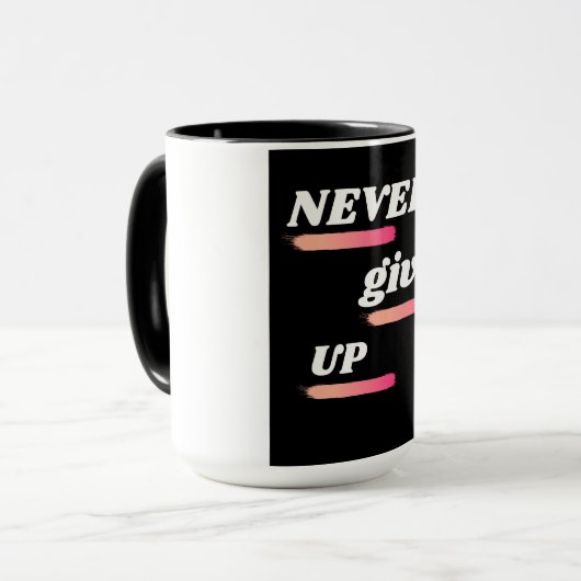 Gib niemals die inspirierende Tasse des Kaffees au (Vorderseite Links)