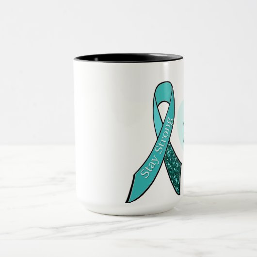 Gib niemals die Mama auf, Ovarialkarzinom Kaffeeko Tasse (Zentrum)