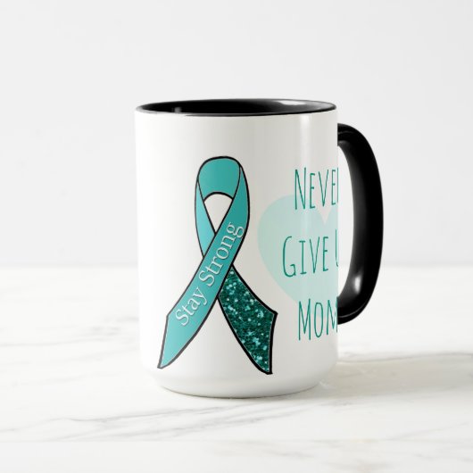 Gib niemals die Mama auf, Ovarialkarzinom Kaffeeko Tasse (VorderseiteRechts)