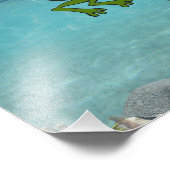 Gib niemals Motivierend Frosch und Pelikan auf Fotodruck (Ecke)