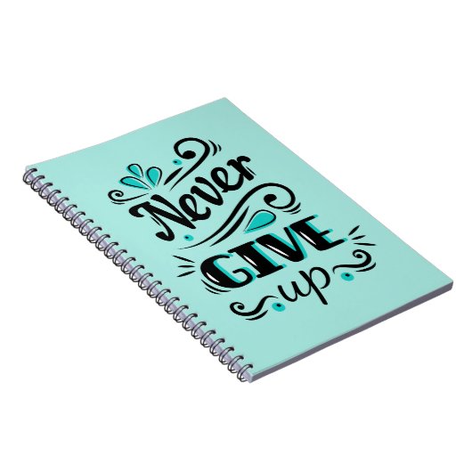 Gib niemals Motivierend SpiralNotebook auf Notizblock (Rechte Seite)