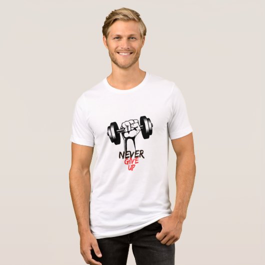 Gib niemals Motivierend T - Shirt auf (Vorderseite voll)