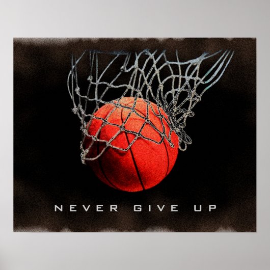 Gib niemals Nahes Basketball-Poster auf! Poster (Vorne)