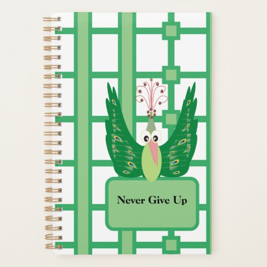 Gib niemals Pfauenplaner auf! Planer (Vorderseite)