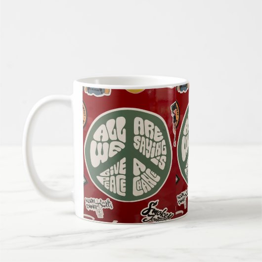 Gib Peace a chance Hippie Coffee Tasse (Links)