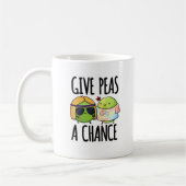 Gib Peas A Chance Funny Hippie Peas Puff Kaffeetasse (Links)