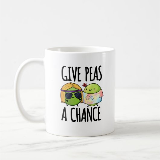 Gib Peas A Chance Funny Hippie Peas Puff Kaffeetasse (Links)