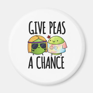 Gib Peas A Chance Funny Hippie Peas Puff Magnet