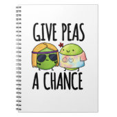 Gib Peas A Chance Funny Hippie Peas Puff Notizblock (Vorderseite)