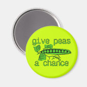 Gib Peas a Chance Funny Peace Magnet Spaß (Vorderseite/Rückseite)