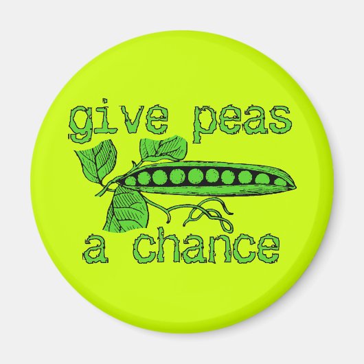 Gib Peas a Chance Funny Peace Magnet Spaß (Vorne)