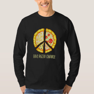 Gib Pizza Chance Pizza Puppe mit Peace Sign Hipp T-Shirt