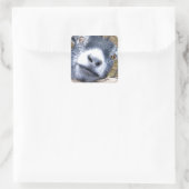 Gib uns einen Kuss... Quadratischer Aufkleber (Tasche)