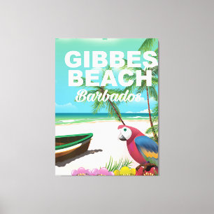 Gibbes Beach Barbados Urlaubs-Plakat Leinwanddruck