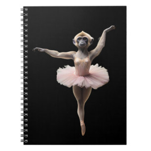 Gibbon-Affen-Ballett-Tänzer in einem Tutu, Notizblock