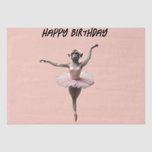 Gibbon-Affen-Ballett-Tänzer in einem Tutu, Seidenpapier (Vorderseite)