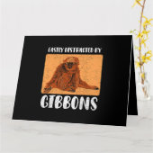 Gibbon Ape Monkey Funny 2 Karte (Gelbe Blume)
