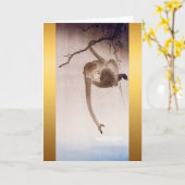 Gibbon, der nach dem Spiegelbild des Mondes strebt Karte (Gelbe Blume)