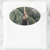 Gibbon Monkey, der nur herumhing, Ovaler Aufkleber (Tasche)