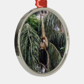 Gibbon Monkey, der nur herumhing, Silbernes Ornament (Rechts)