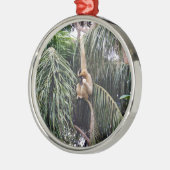 Gibbon Monkey, der nur herumhing, Silbernes Ornament (Links)
