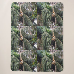 Gibbon Monkey Just Chillin, Large Sherpa Blanket Sherpadecke