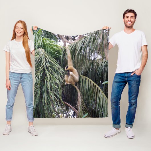 Gibbon Monkey Just Chillin, Med Fleece Blanket (Beispiel)