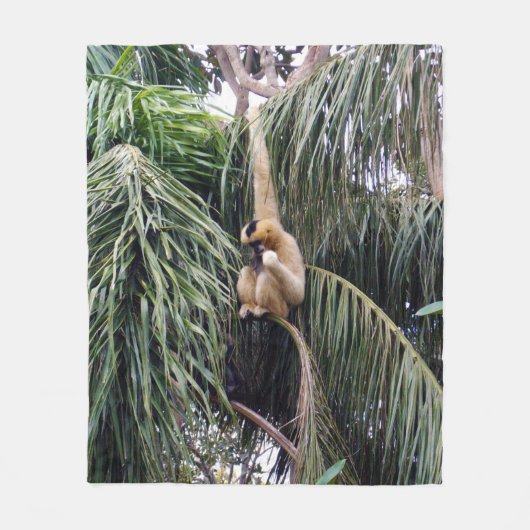Gibbon Monkey Just Chillin, Med Fleece Blanket (Vorderseite)