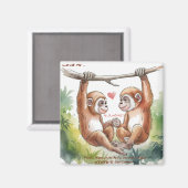 Gibbon Valentines Magnet (Vorderseite/Rückseite)