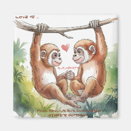 Gibbon Valentines Magnet