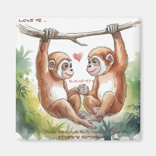Gibbon Valentines Magnet (Vorne)