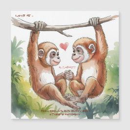Gibbon Valentines Magnetkarte
