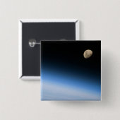 Gibbous Moon aus dem Orbit Space Foto Button (Vorne & Hinten)
