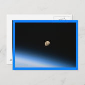 Gibbous Moon aus Orbit Blue Border Postkarte (Vorne/Hinten)