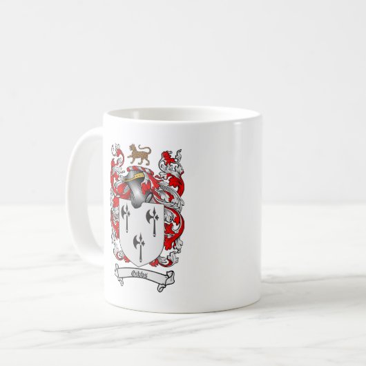 GIBBS FAMILIENWAPPEN - GIBBS WAPPEN KAFFEETASSE (Vorderseite Links)