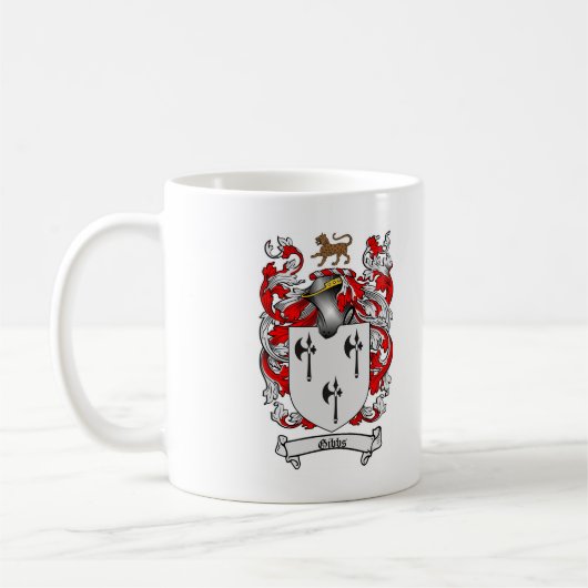 GIBBS FAMILIENWAPPEN - GIBBS WAPPEN KAFFEETASSE (Links)