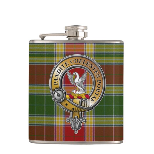 Gibbs Gibsone Tartan & Abzeichen Flachmann (Vorderseite)
